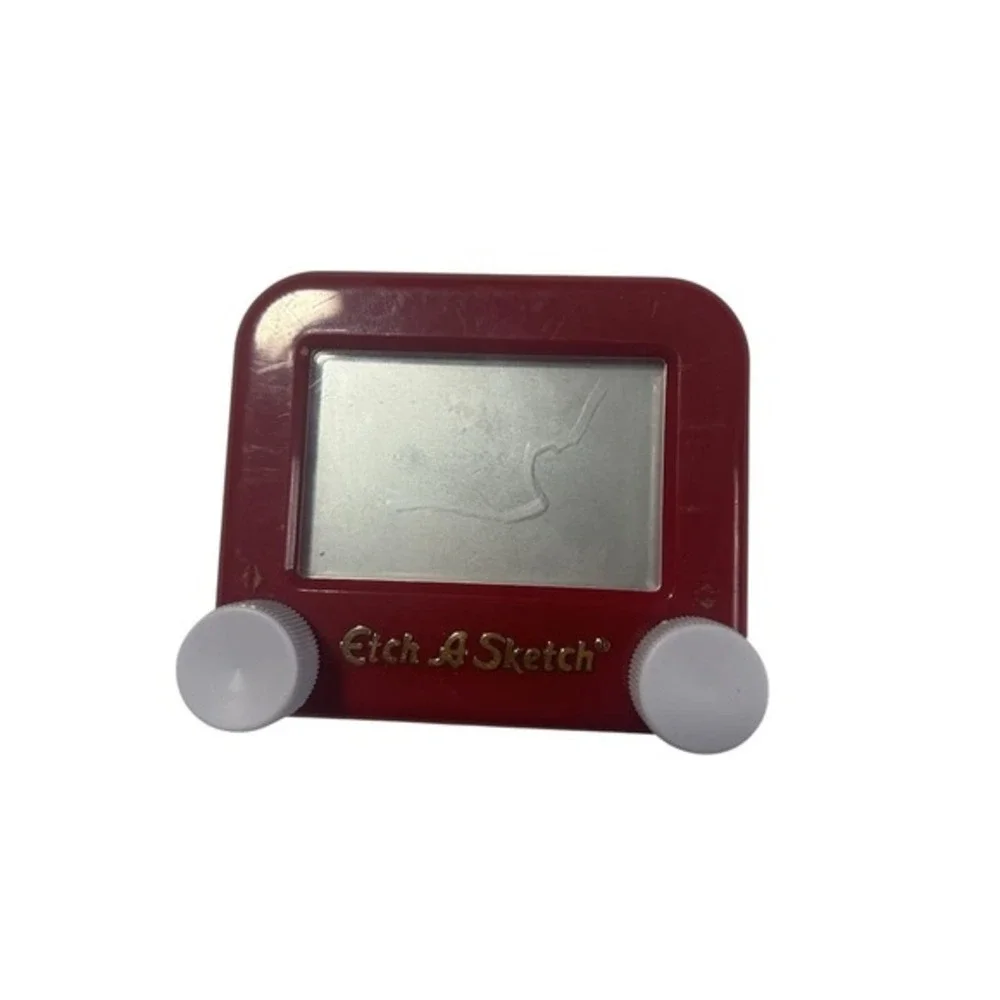 Vintage Etch A Sketch Drawing Toy Red Classic‎ Kids Educational Fun Nostalgia